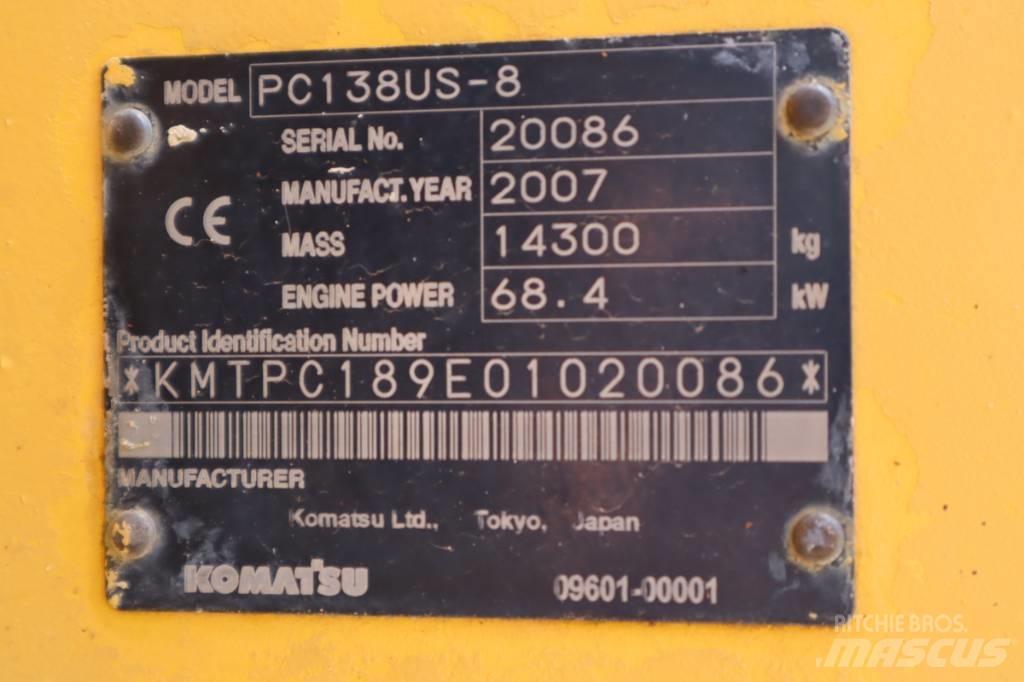 Komatsu PC138US-8 Kāpurķēžu ekskavatori