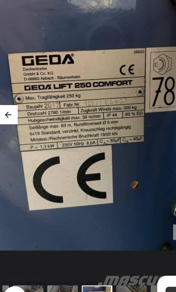 Geda Comfort 250 Pacēlāji, vinčas un materiālu lifti