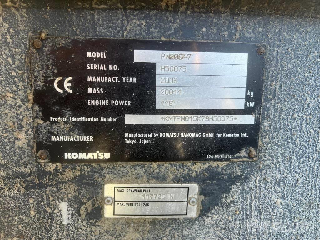 Komatsu PW 200-7 Ekskavatori uz riteņiem