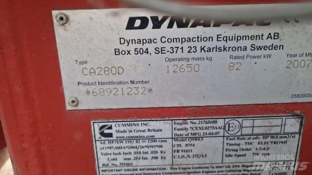 Dynapac Ca280d Divvalču grunts veltņi