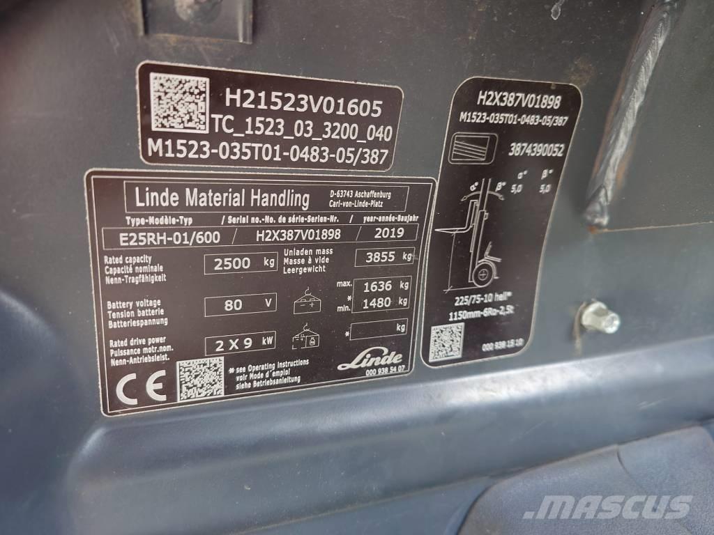Linde E25/600RH/387 Elektriskie iekrāvēji