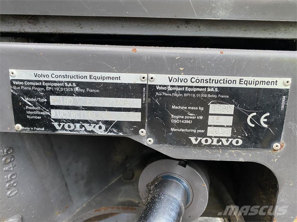 Volvo EC18D Ekskavatori uz riteņiem