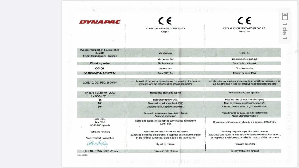 Dynapac CC 800 Plus Divvalču grunts veltņi
