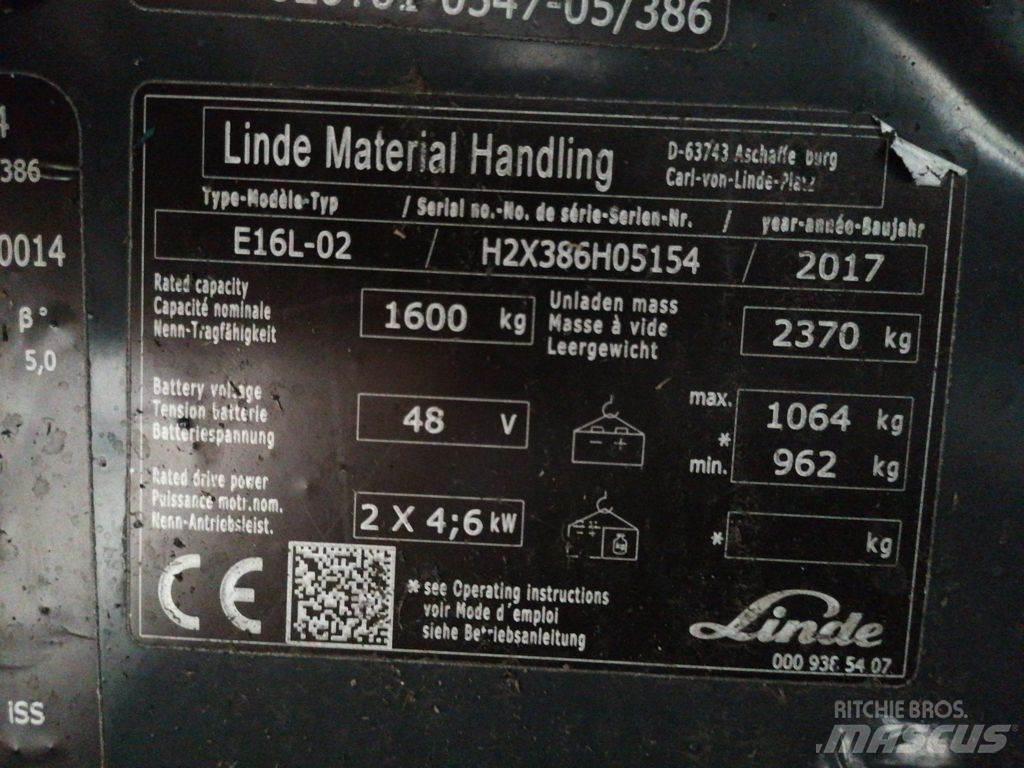 Linde E16L-02 Elektriskie iekrāvēji