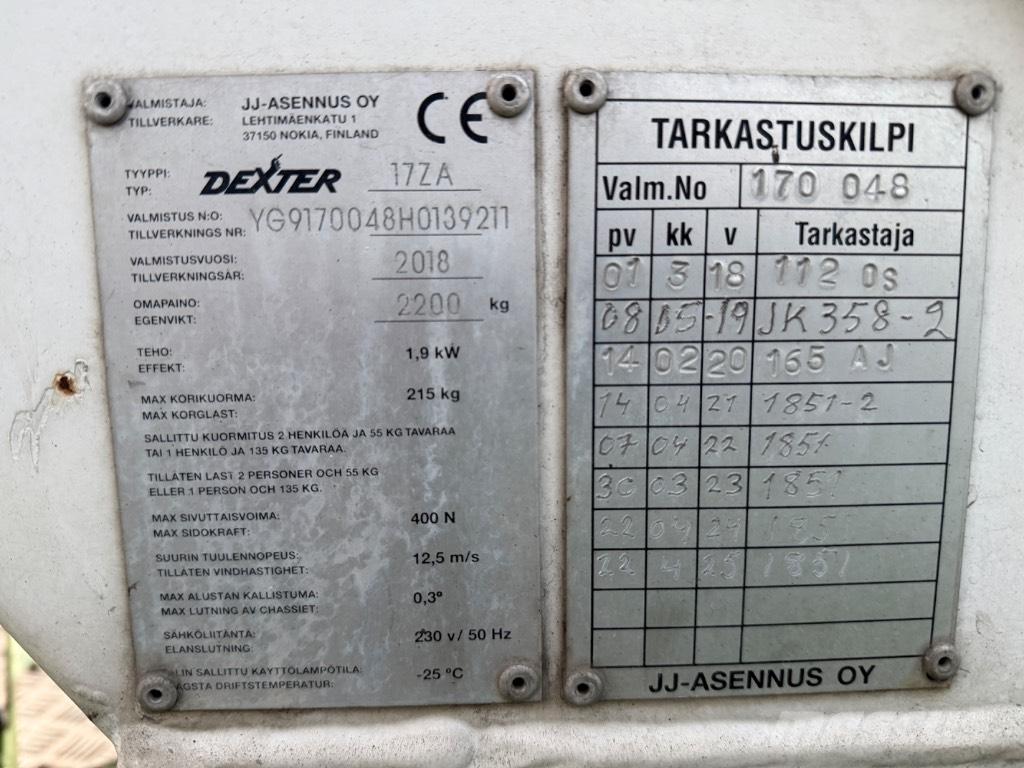 Dexter 17ZA Pacēlājplatformas - piekabes