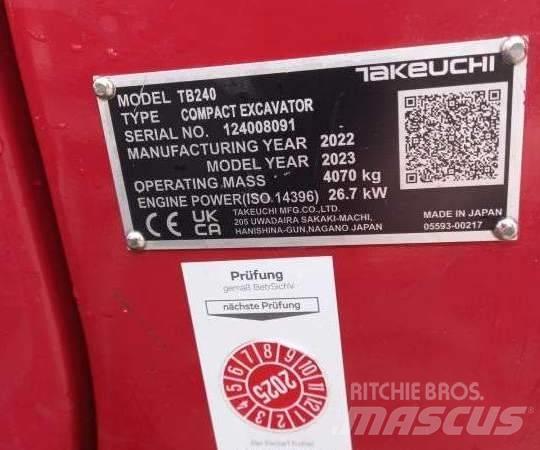 Takeuchi TB 240 DPF Mini ekskavatori < 7 t