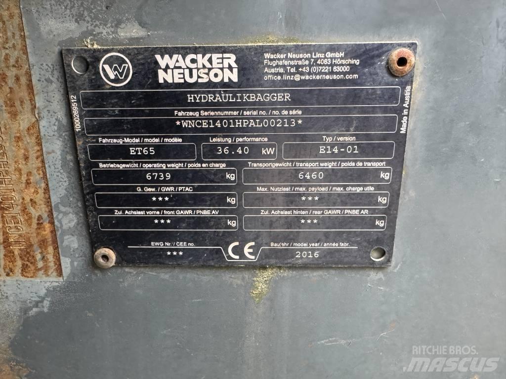 Wacker Neuson ET65 Kāpurķēžu ekskavatori