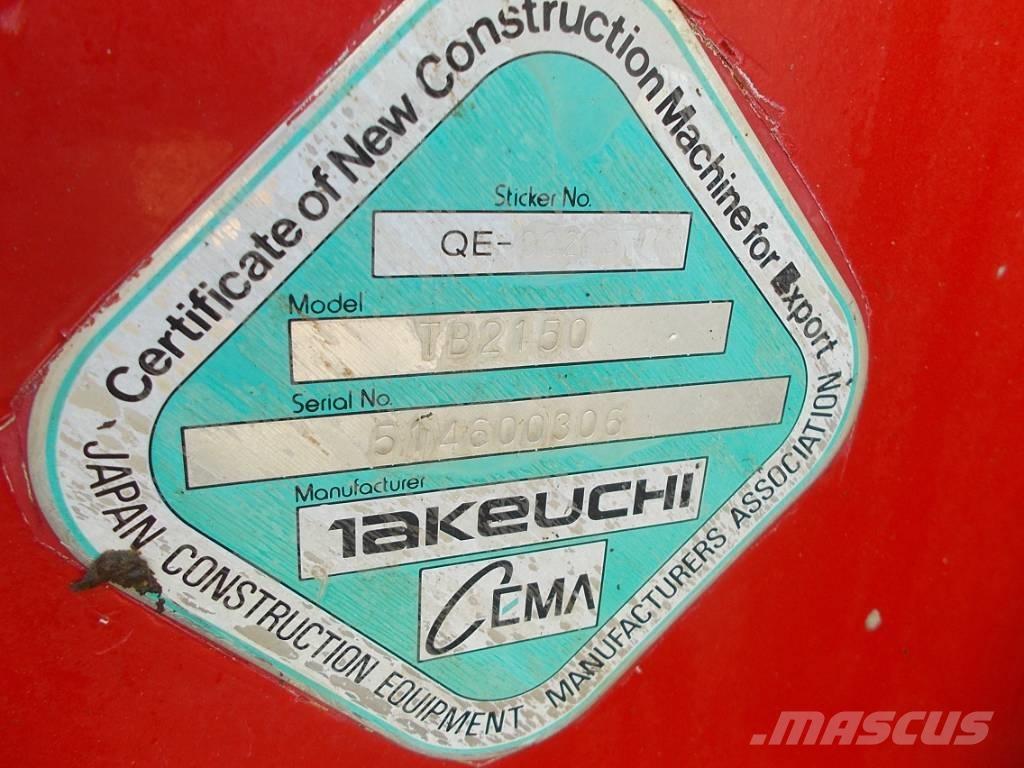 Takeuchi TB 2150 Kāpurķēžu ekskavatori