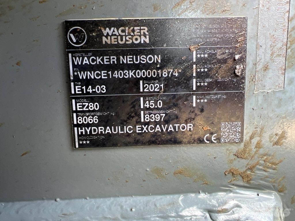 Wacker Neuson EZ80 Kāpurķēžu ekskavatori
