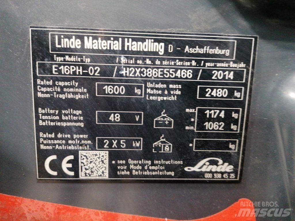 Linde E16PH-02 Elektriskie iekrāvēji