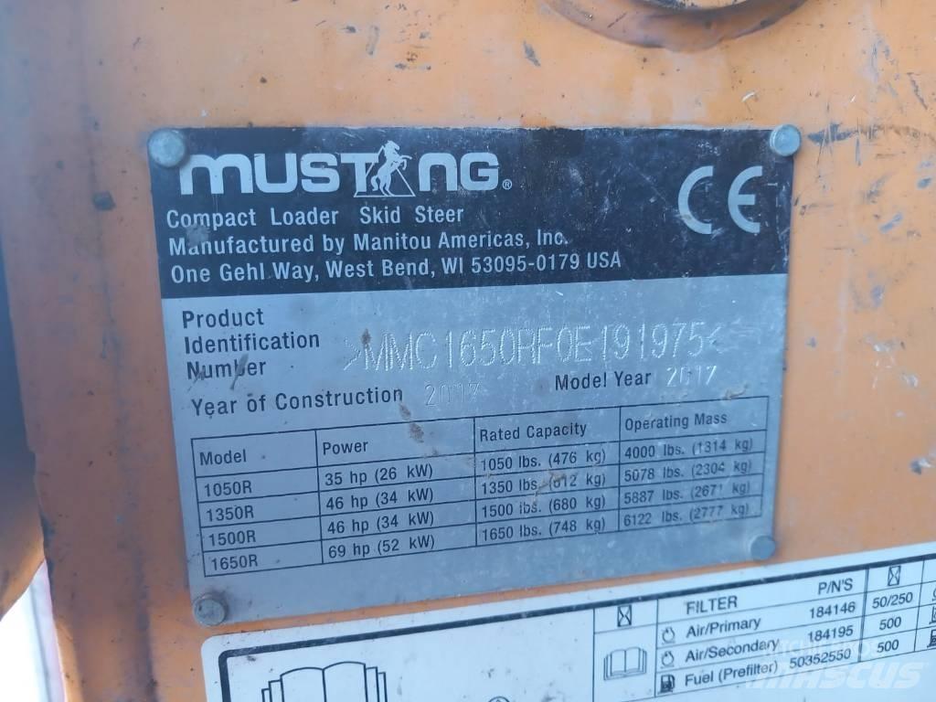 Mustang 1650 R Lietoti riteņu kompaktiekrāvēji