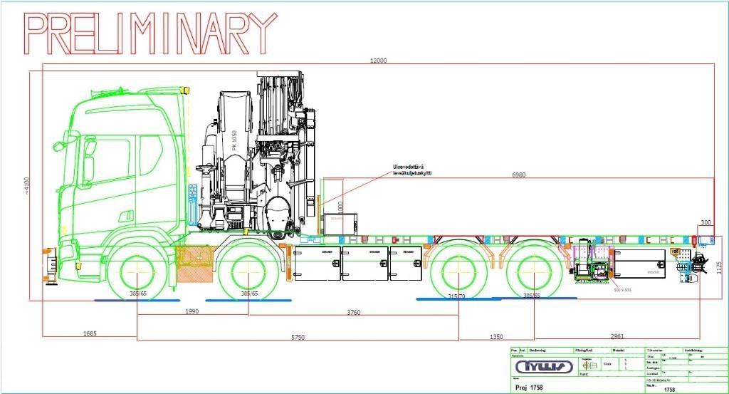 Scania R 590 Smagās mašīnas ar celtni