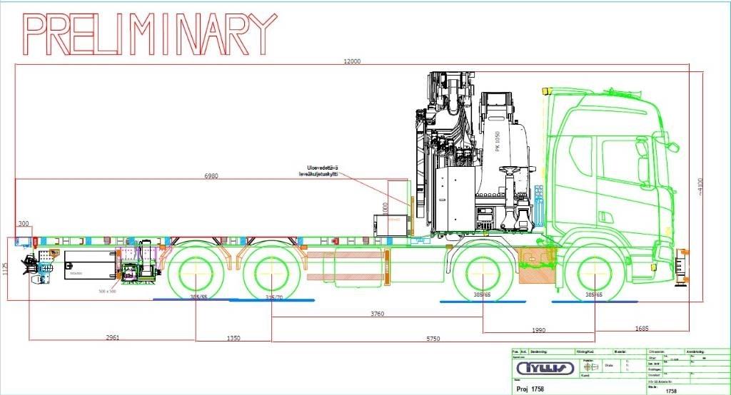 Scania R 590 Smagās mašīnas ar celtni