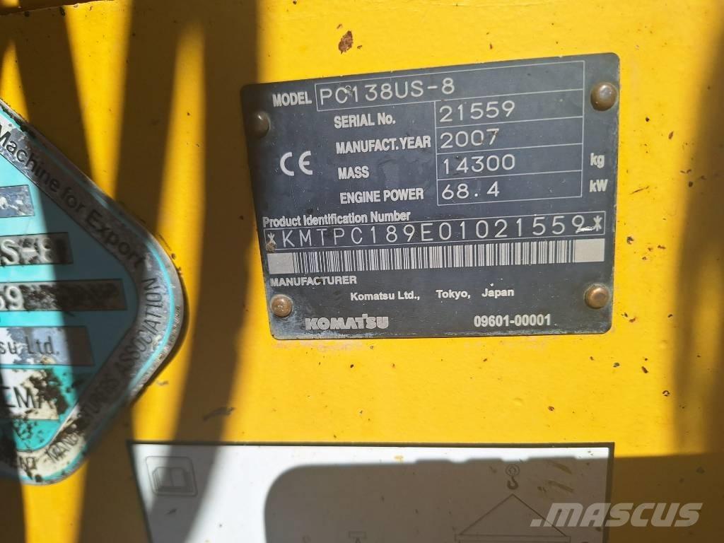 Komatsu PC 138 US-8 Kāpurķēžu ekskavatori