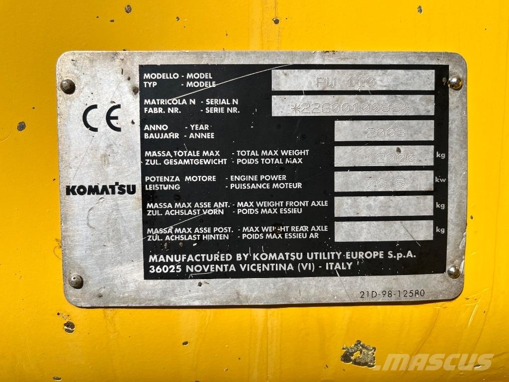 Komatsu PW 110 Ekskavatori uz riteņiem