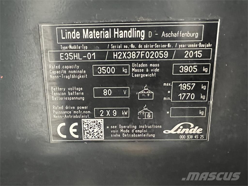 Linde E35HL-01 Elektriskie iekrāvēji