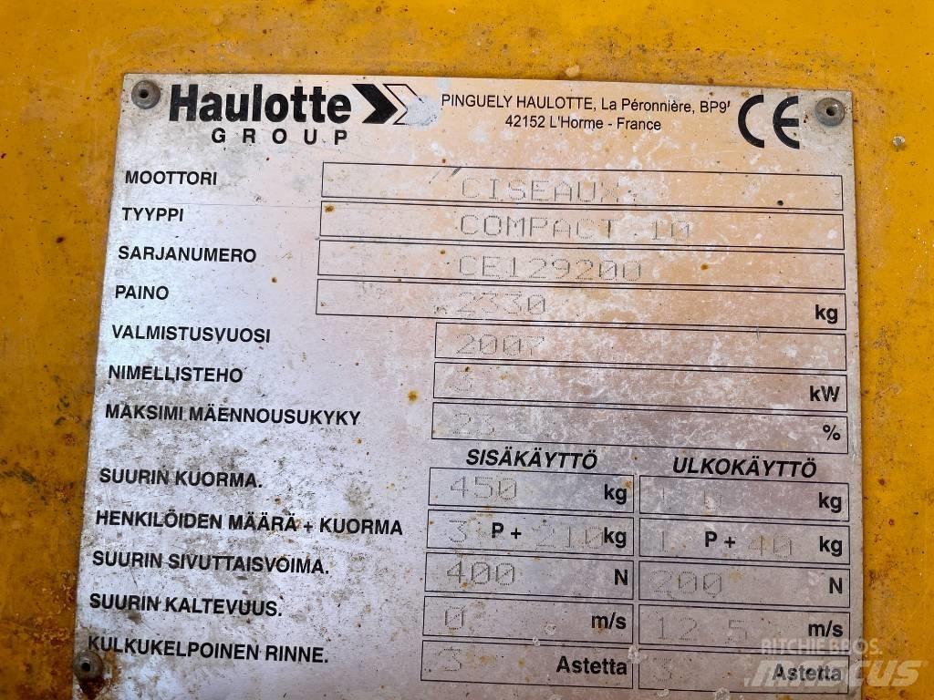 Haulotte Compact 10 Šķerveida pacēlāji