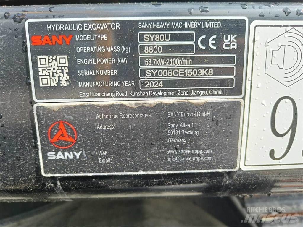 Sany SY80U Vidēja lieluma ekskavatori 7 t - 12 t