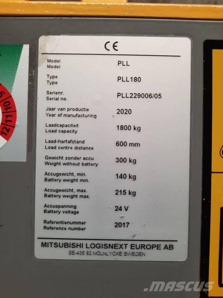 UniCarriers PLL180 Zemie palešu pacēlāji