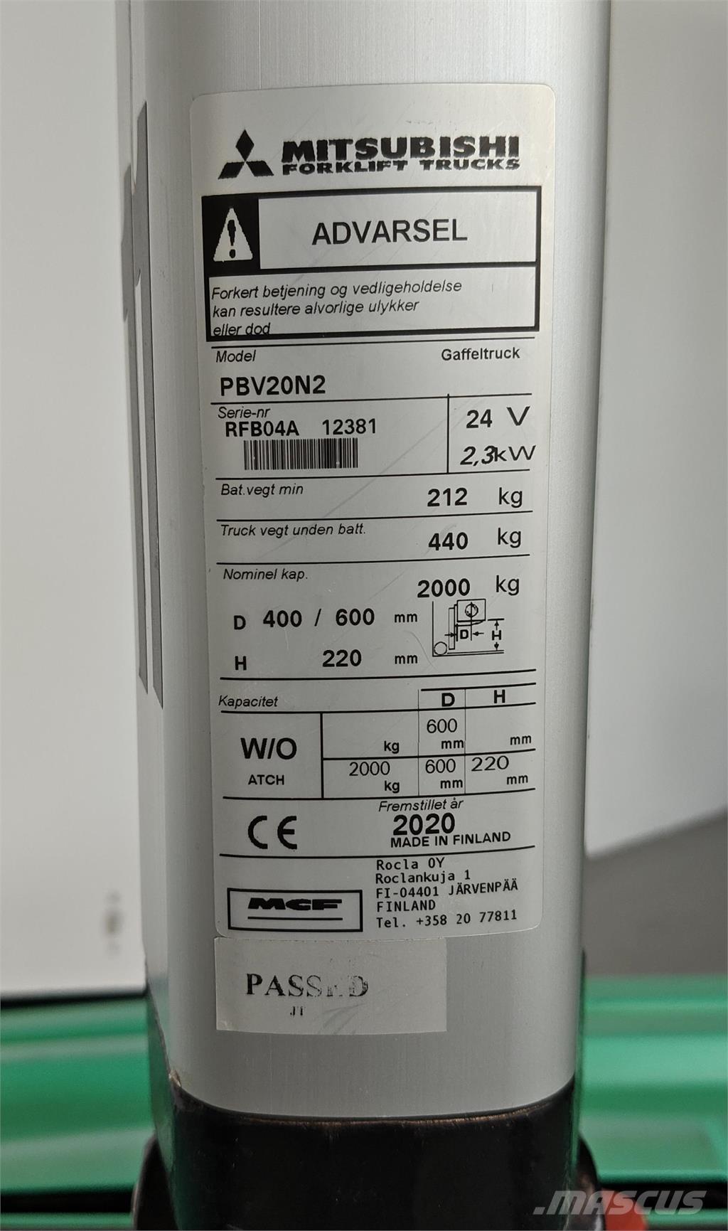 Mitsubishi PBV20N2 Pašgājējplatformas