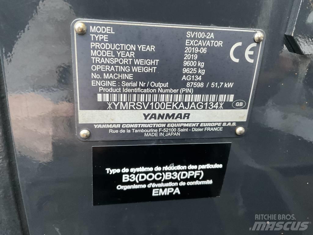 Yanmar SV100-2A Vidēja lieluma ekskavatori 7 t - 12 t