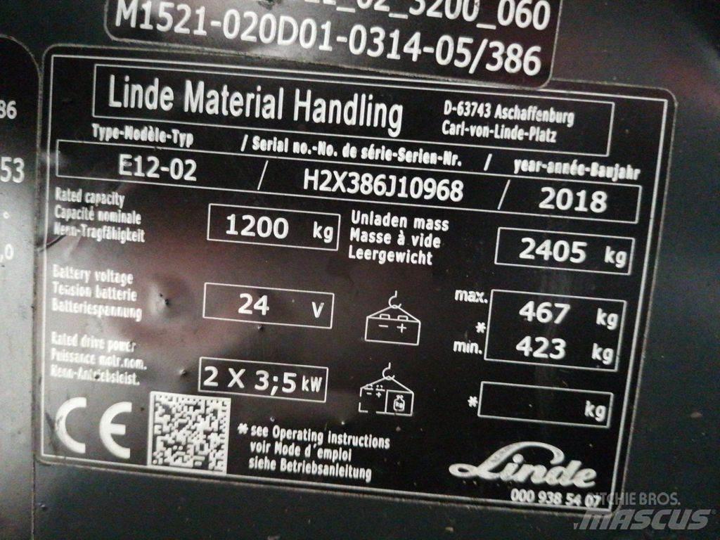 Linde E12-02 Elektriskie iekrāvēji