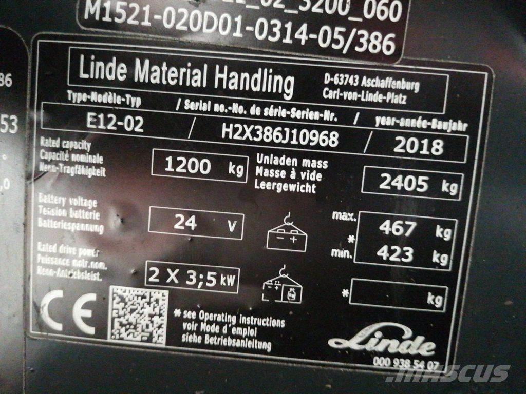 Linde E12-02 Elektriskie iekrāvēji