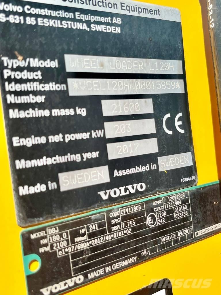 Volvo L 120 H Iekrāvēji uz riteņiem