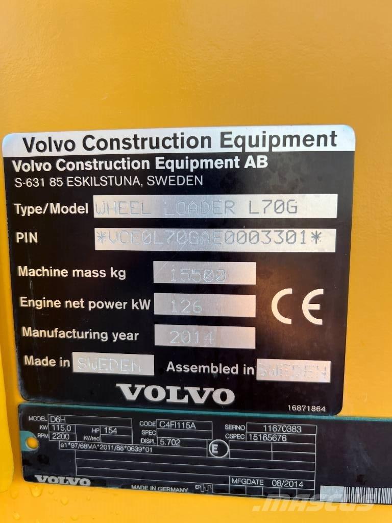 Volvo L 70 G Iekrāvēji uz riteņiem