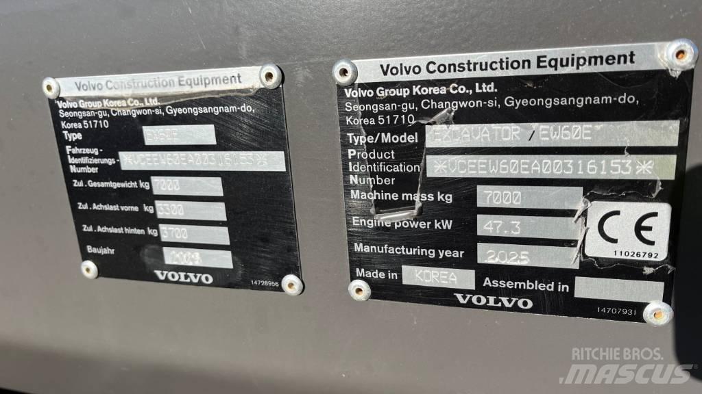 Volvo EW60E Ekskavatori uz riteņiem