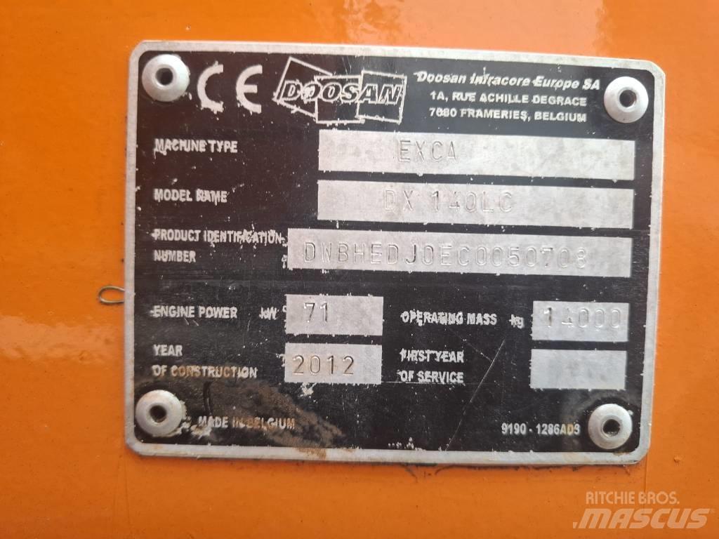 Doosan DX 140 LC Kāpurķēžu ekskavatori