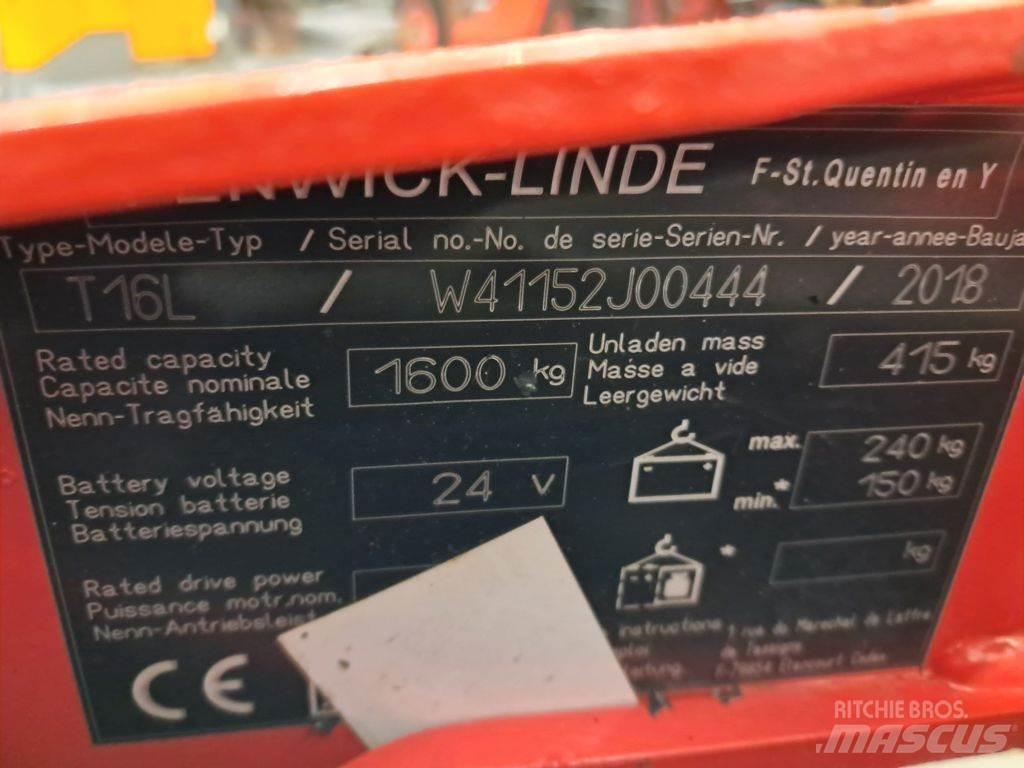 Linde T16L Zemie palešu pacēlāji