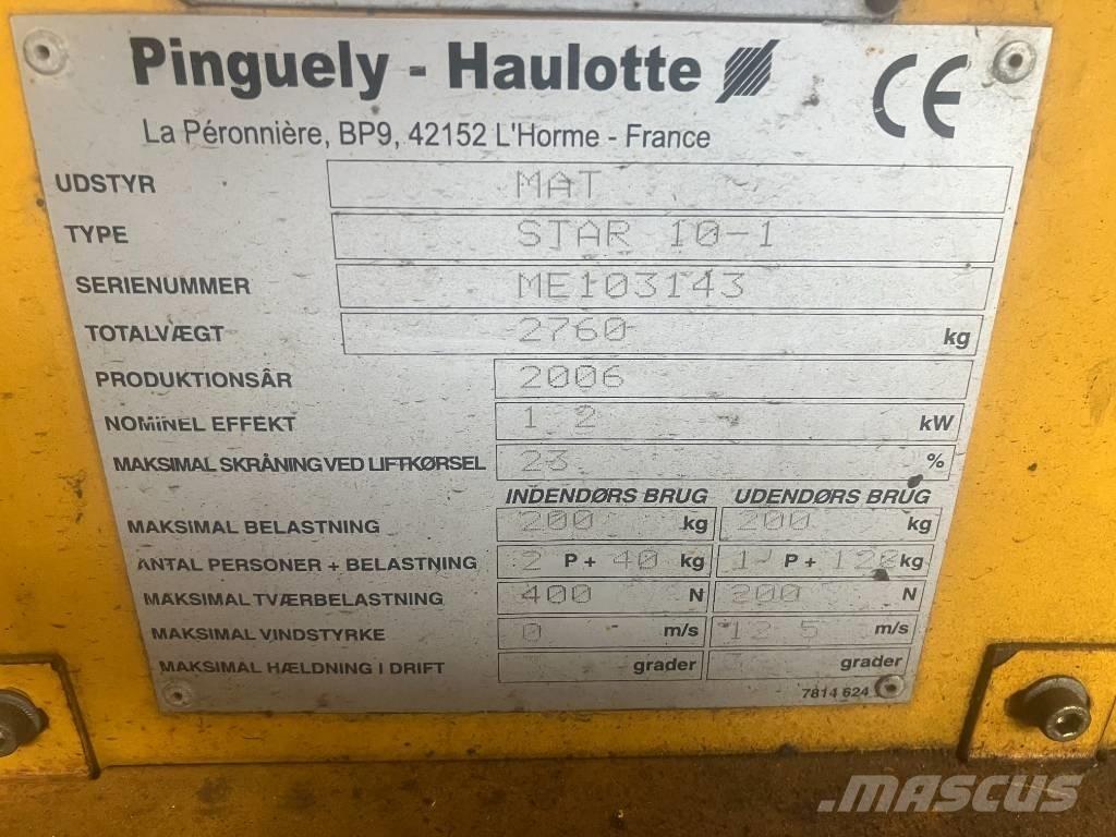 Haulotte Star 10 Vertikālie pacēlāji