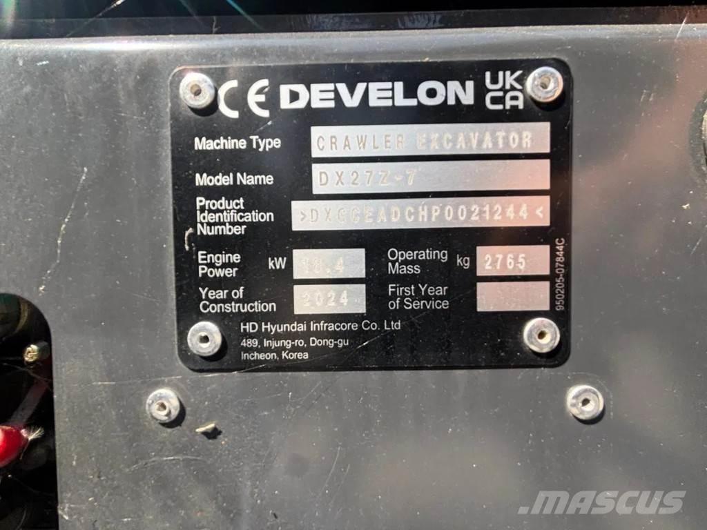 Doosan DX27Z-7 Mini ekskavatori < 7 t