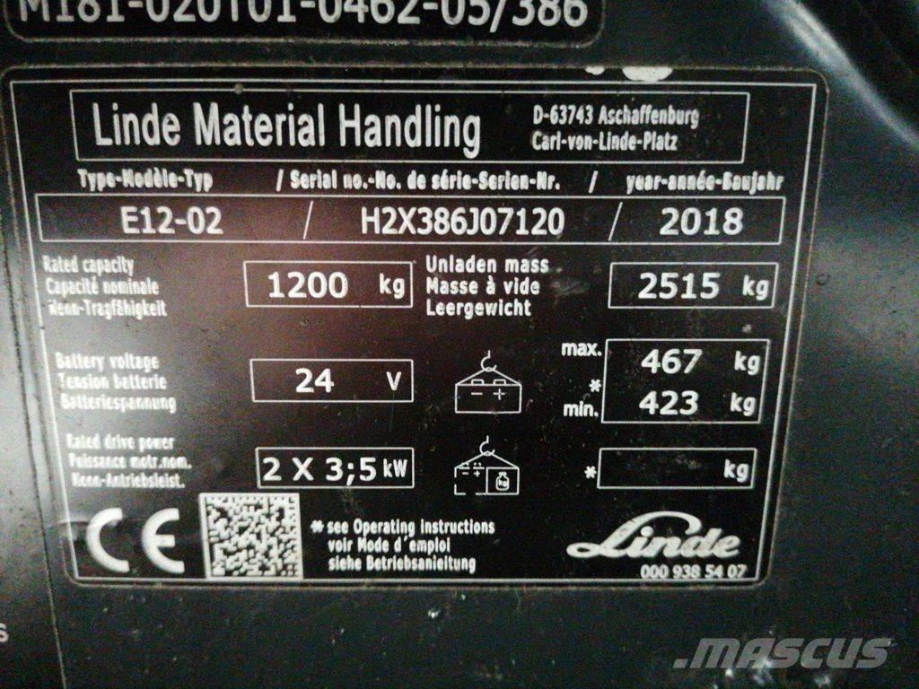 Linde E12-02 Elektriskie iekrāvēji