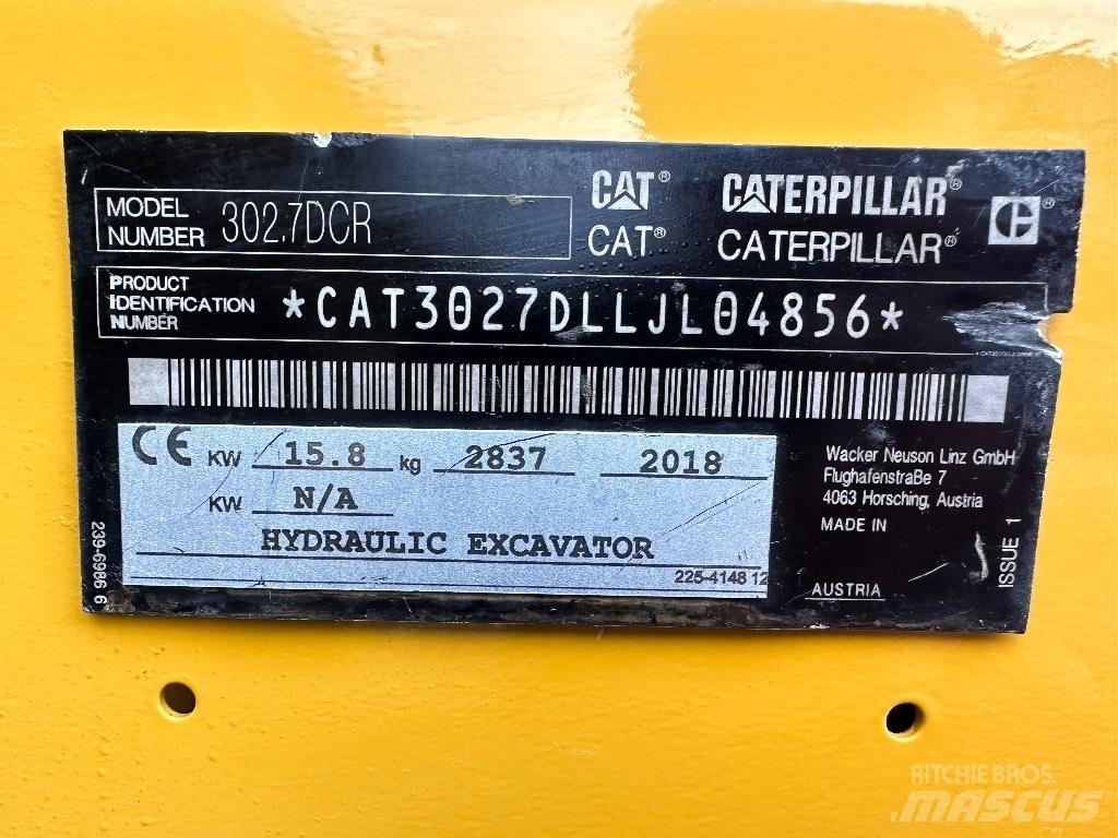 CAT 302.7 D CR Mini ekskavatori < 7 t