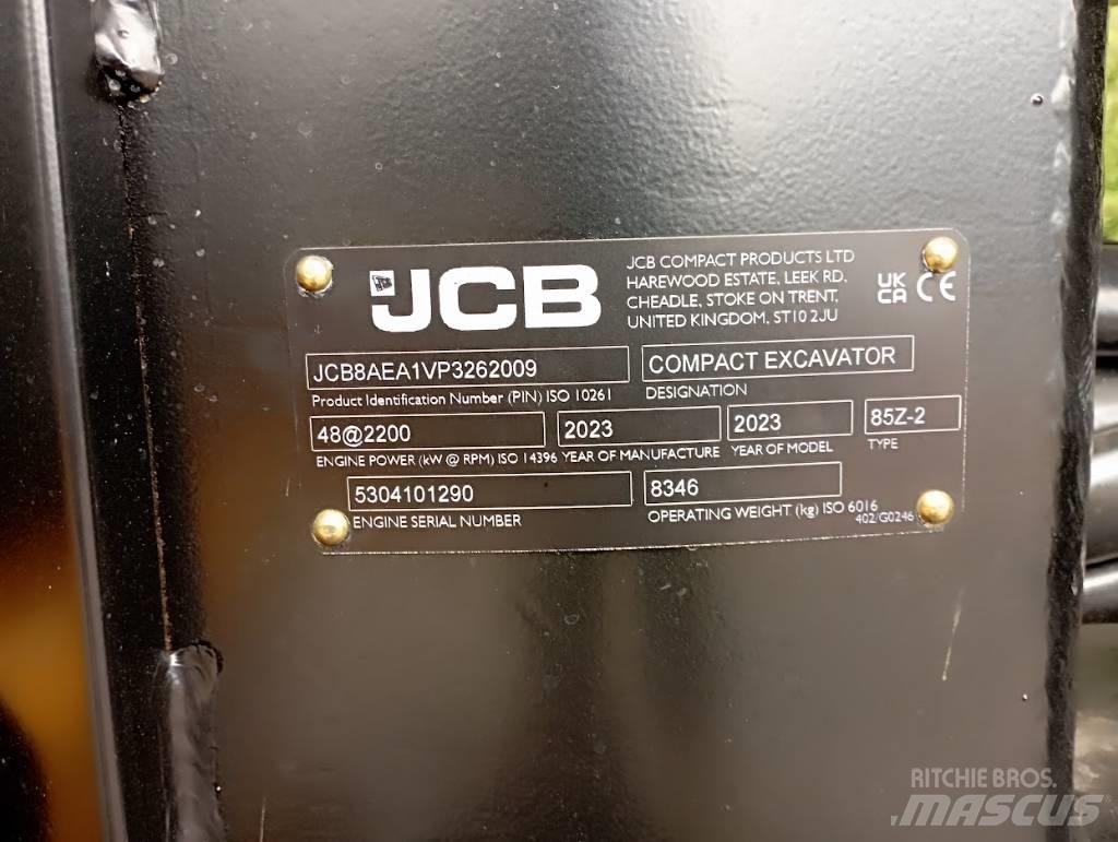 JCB 85Z Vidēja lieluma ekskavatori 7 t - 12 t