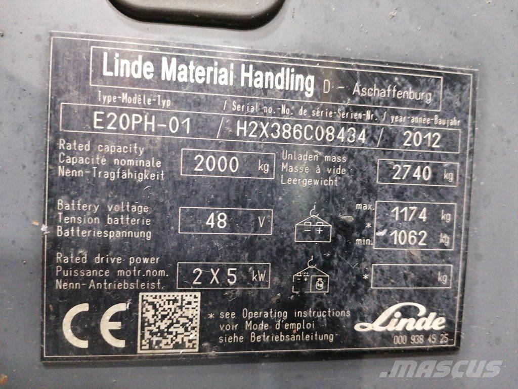 Linde E20PH-01 Elektriskie iekrāvēji