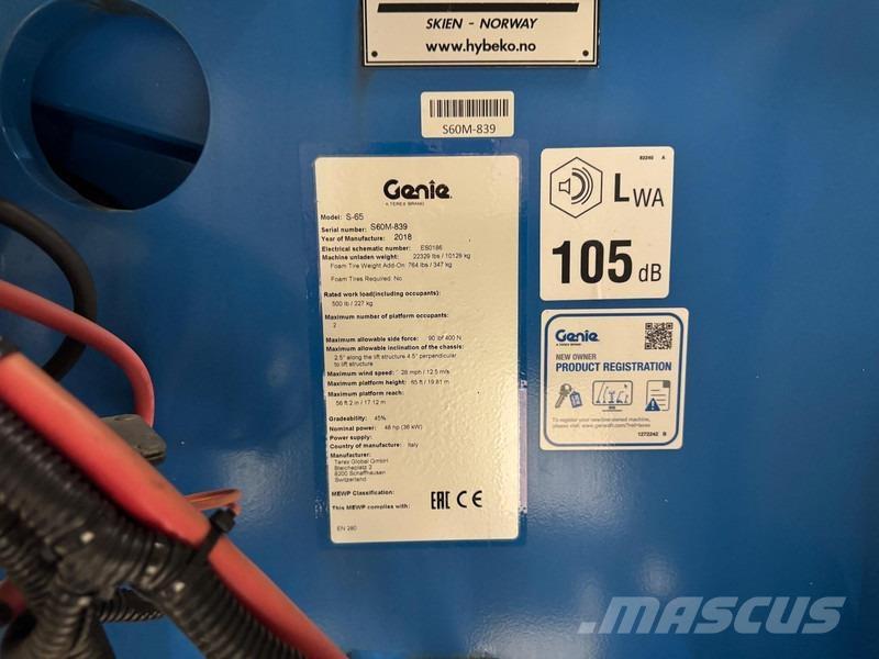 Genie S65 Teleskopiskie pacēlāji