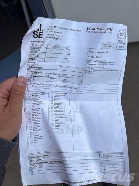 Volvo EW 140 D Ekskavatori uz riteņiem