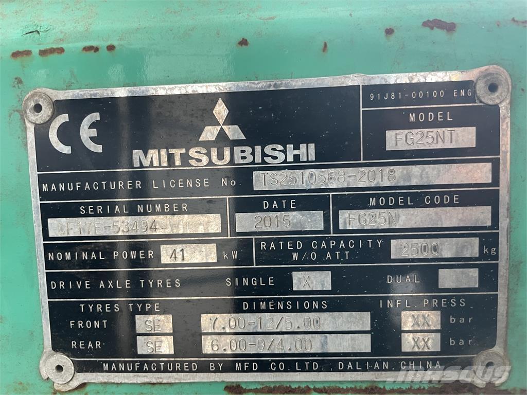 Mitsubishi FG25T LPG tehnika