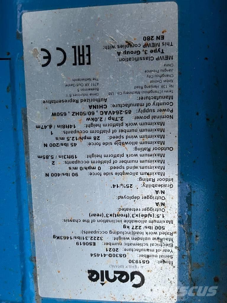 Genie GS 1930E-Drive Šķerveida pacēlāji