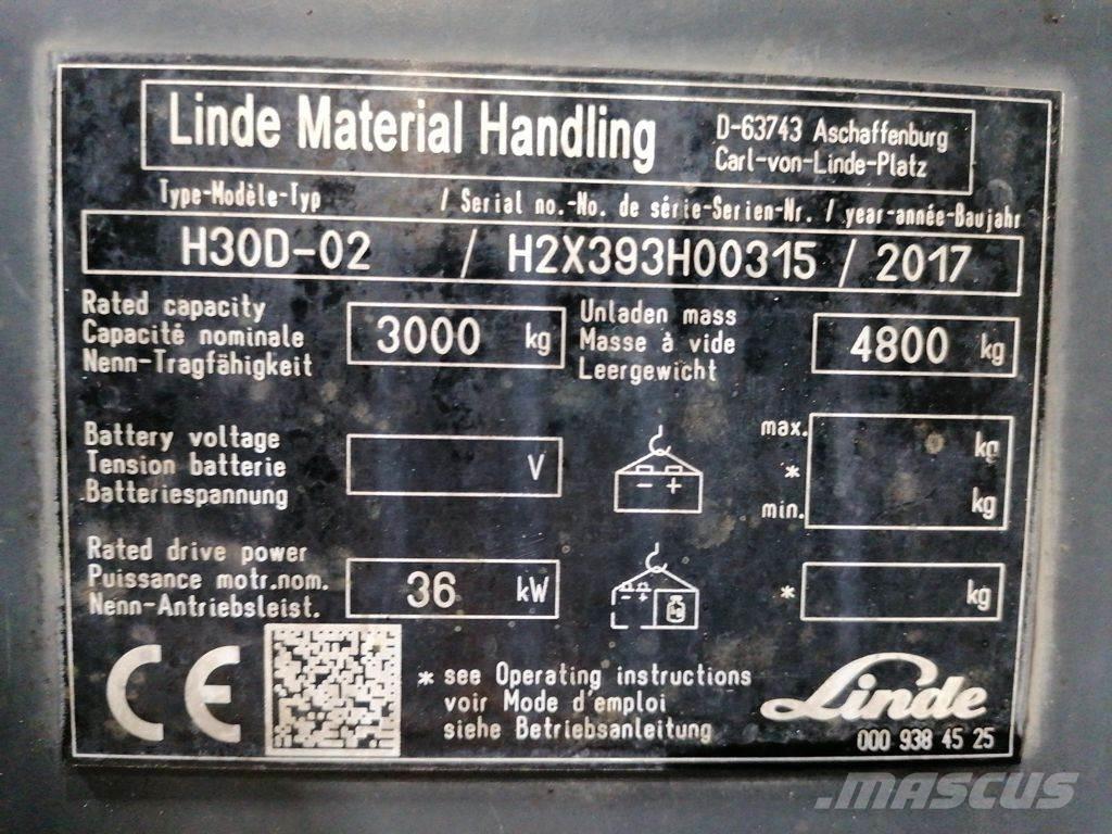 Linde H30D-02 Tehnika ar dīzeļa dzinēju
