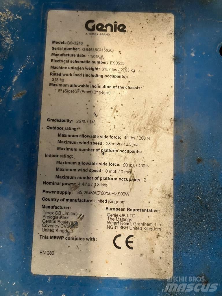 Genie GS 3246 Šķerveida pacēlāji