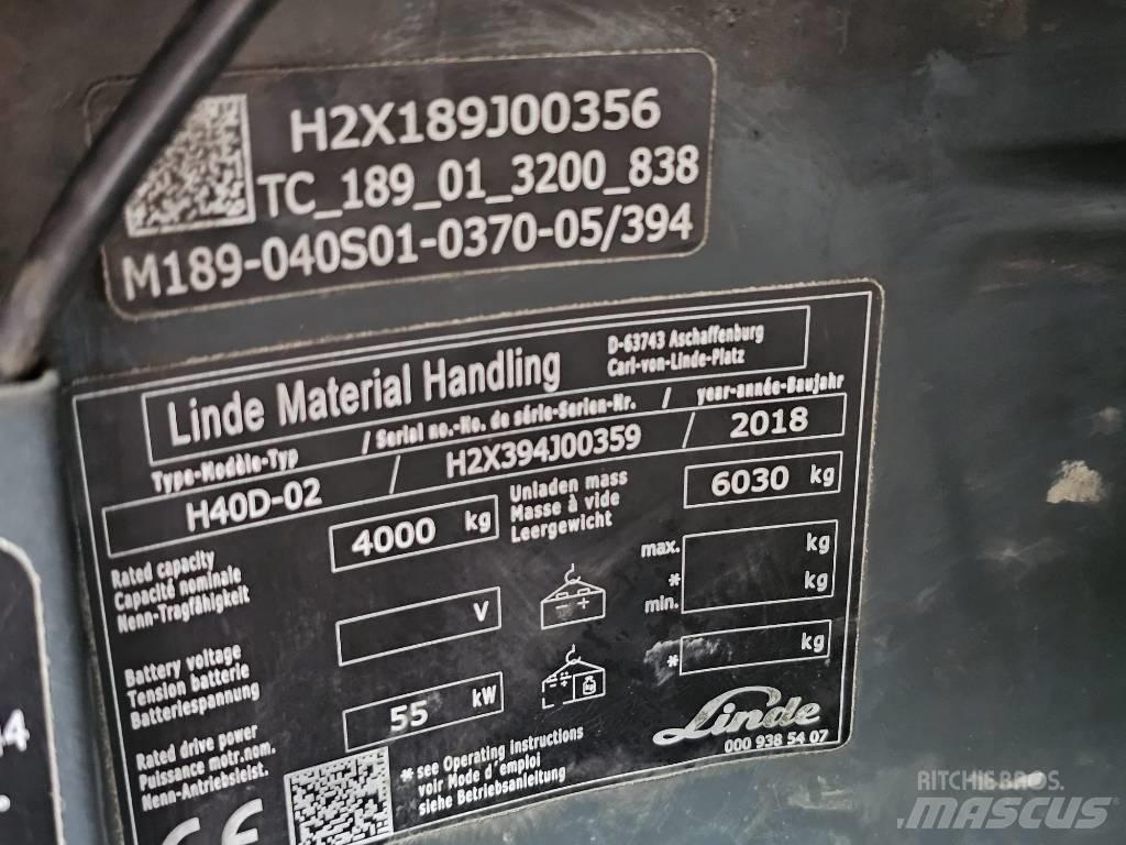 Linde H40D-02 Tehnika ar dīzeļa dzinēju