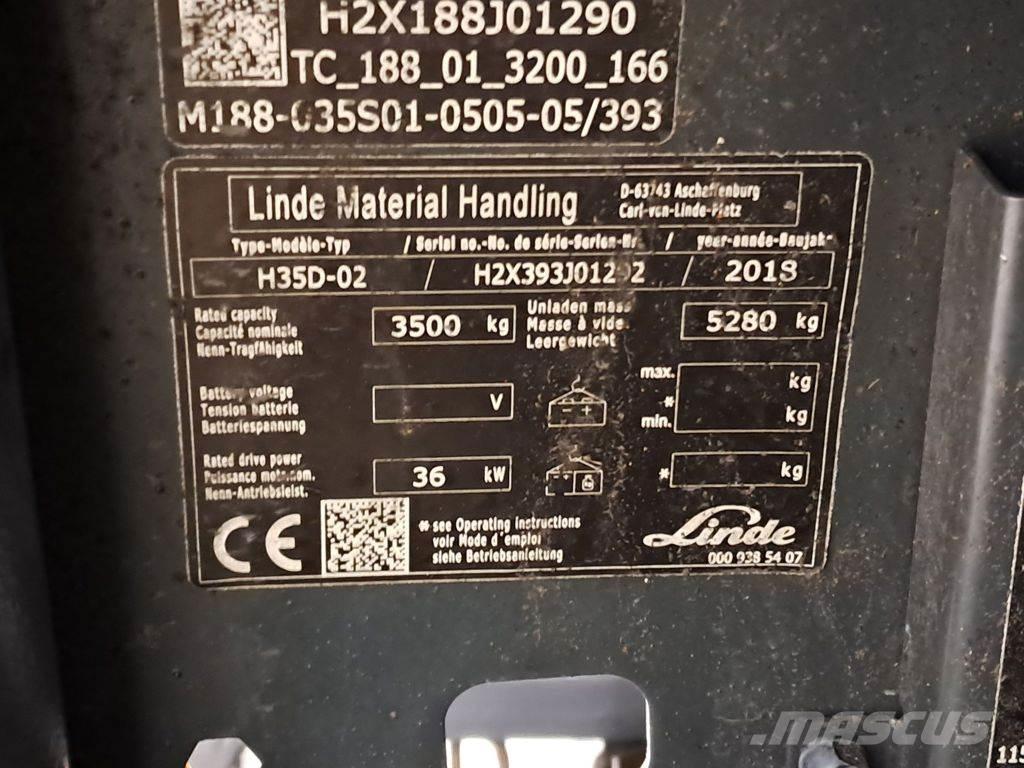 Linde H35D-02 Tehnika ar dīzeļa dzinēju
