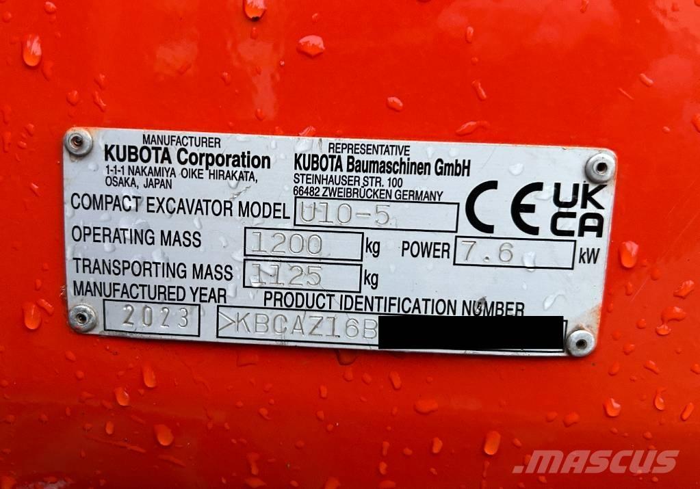 Kubota U 10-5 Mini ekskavatori < 7 t