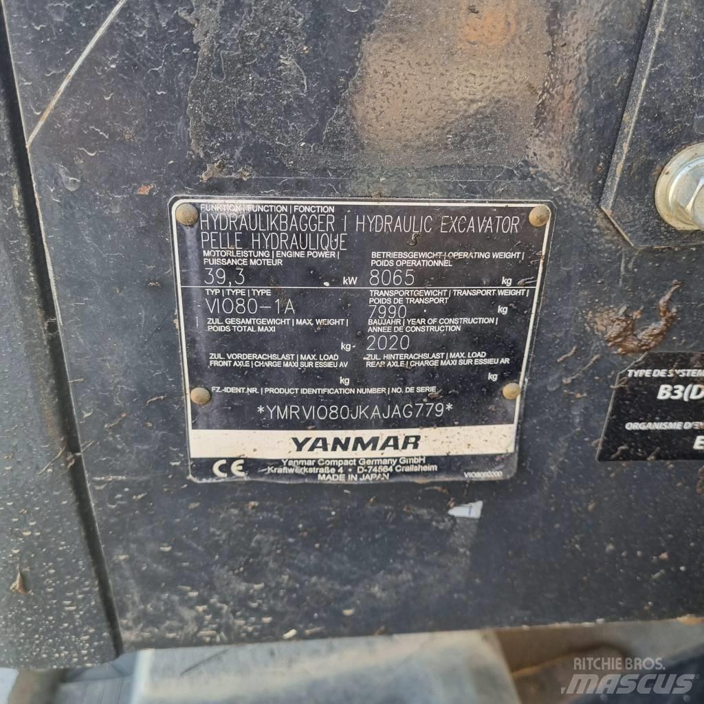 Yanmar Vio 80-1A Vidēja lieluma ekskavatori 7 t - 12 t
