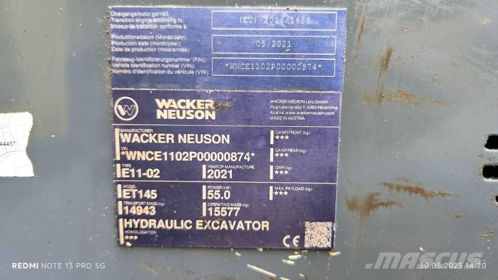 Wacker Neuson ET 145 Kāpurķēžu ekskavatori