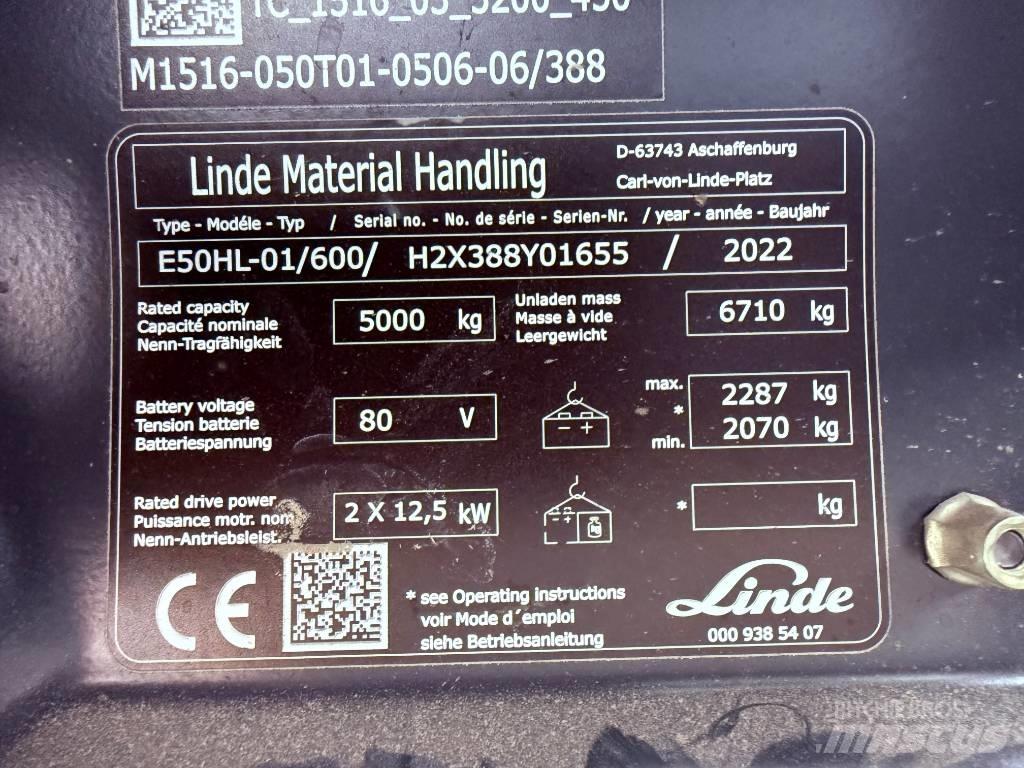 Linde E50/600HL/388 Elektriskie iekrāvēji